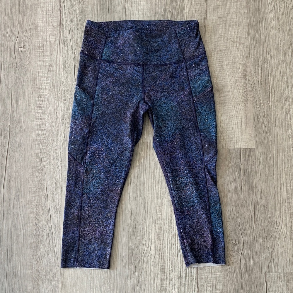 lululemon athletica Cosmic Blue and Purple Leggings, size 8.